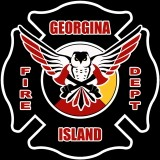 Georgina Island Fire department logo with eagle and red text.